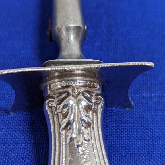 Antique British meat carving knife and fork set with sterling silver handles - Picture 6 of 8